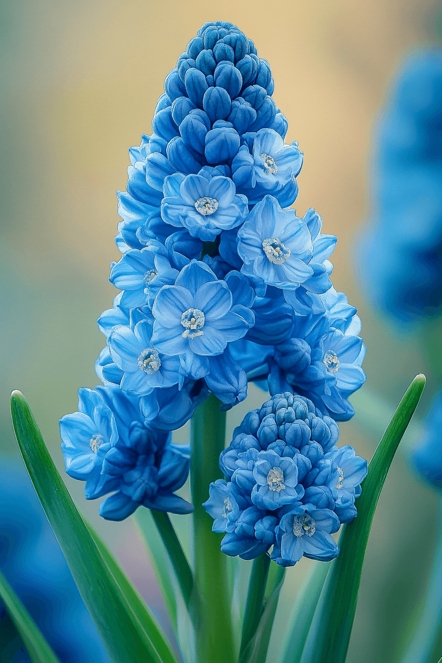 Relaxed Blue Festival hyacinth with multiple loose blue blooms, evoking natural garden spontaneity.