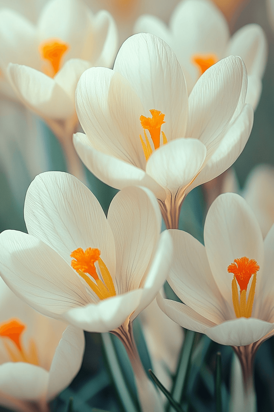 Creamy yellow petals of ‘Cream Beauty’ crocus shining under soft morning light, evoking warmth and stillness.