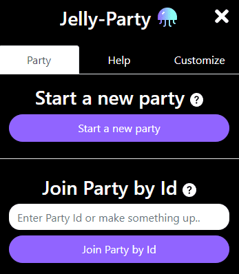 Jelly Party Interface Screenshot