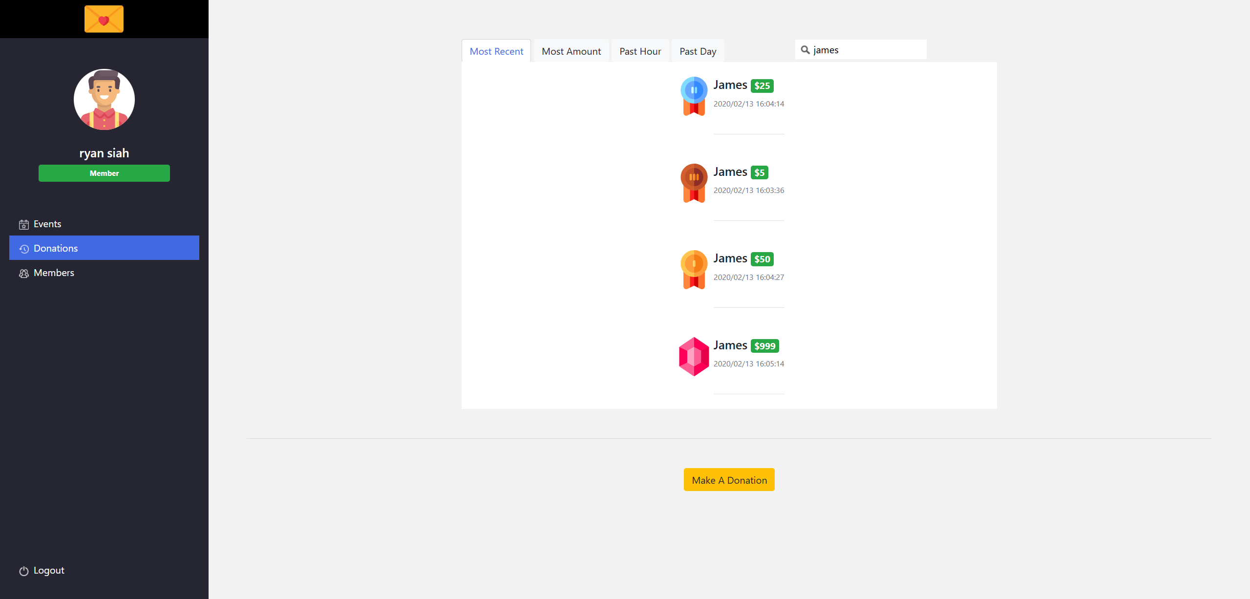 Love Letters member search