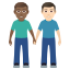 Эмодзи 👨🏾‍🤝‍👨🏻 JoyPixels