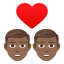 Эмодзи 👨🏾‍❤️‍👨🏾 JoyPixels