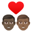 Эмодзи 👨🏿‍❤️‍👨🏾 JoyPixels
