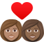 Эмодзи 👩🏽‍❤️‍👩🏾 JoyPixels