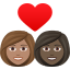 Эмодзи 👩🏽‍❤️‍👩🏿 JoyPixels