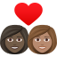 Эмодзи 👩🏿‍❤️‍👩🏽 JoyPixels