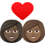 Эмодзи 👩🏿‍❤️‍👩🏾 JoyPixels