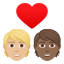 Эмодзи 🧑🏼‍❤️‍🧑🏾 JoyPixels