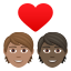 Эмодзи 🧑🏽‍❤️‍🧑🏿 JoyPixels