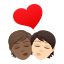 Эмодзи 🧑🏾‍❤️‍💋‍🧑🏻 JoyPixels