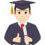 Эмодзи 👨🏻‍🎓 JoyPixels