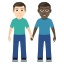 Эмодзи 👨🏻‍🤝‍👨🏿 JoyPixels