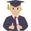 Эмодзи 👨🏼‍🎓 JoyPixels