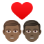 Эмодзи 👨🏾‍❤️‍👨🏿 JoyPixels