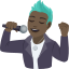 Эмодзи 👨🏿‍🎤 JoyPixels