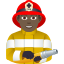Эмодзи 👨🏿‍🚒 JoyPixels