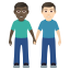 Эмодзи 👨🏿‍🤝‍👨🏻 JoyPixels