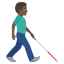 Эмодзи 👨🏿‍🦯‍➡️ JoyPixels