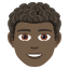 Эмодзи 👨🏿‍🦱 JoyPixels