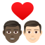 Эмодзи 👨🏿‍❤️‍👨🏻 JoyPixels