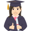 Эмодзи 👩🏻‍🎓 JoyPixels