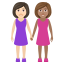 Эмодзи 👩🏻‍🤝‍👩🏽 JoyPixels