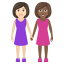 Эмодзи 👩🏻‍🤝‍👩🏾 JoyPixels