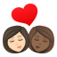 Эмодзи 👩🏻‍❤️‍💋‍👩🏾 JoyPixels