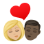 Эмодзи 👩🏼‍❤️‍💋‍👨🏿 JoyPixels
