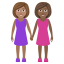 Эмодзи 👩🏽‍🤝‍👩🏾 JoyPixels