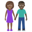 Эмодзи 👩🏾‍🤝‍👨🏿 JoyPixels