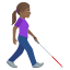 Эмодзи 👩🏾‍🦯‍➡️ JoyPixels