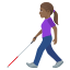 Эмодзи 👩🏾‍🦯 JoyPixels