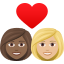 Эмодзи 👩🏾‍❤️‍👩🏼 JoyPixels