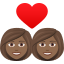 Эмодзи 👩🏾‍❤️‍👩🏾 JoyPixels