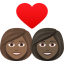Эмодзи 👩🏾‍❤️‍👩🏿 JoyPixels