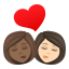 Эмодзи 👩🏾‍❤️‍💋‍👩🏻 JoyPixels