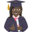 Эмодзи 👩🏿‍🎓 JoyPixels