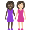 Эмодзи 👩🏿‍🤝‍👩🏻 JoyPixels