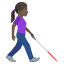 Эмодзи 👩🏿‍🦯‍➡️ JoyPixels