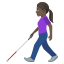 Эмодзи 👩🏿‍🦯 JoyPixels
