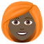 Эмодзи 👩🏿‍🦰 JoyPixels