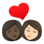 Эмодзи 👩🏿‍❤️‍💋‍👩🏻 JoyPixels