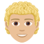 Эмодзи 🧑🏼‍🦱 JoyPixels