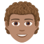 Эмодзи 🧑🏽‍🦱 JoyPixels