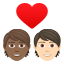Эмодзи 🧑🏾‍❤️‍🧑🏻 JoyPixels