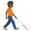 Эмодзи 🧑🏿‍🦯‍➡️ JoyPixels