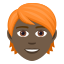 Эмодзи 🧑🏿‍🦰 JoyPixels