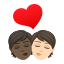 Эмодзи 🧑🏿‍❤️‍💋‍🧑🏻 JoyPixels