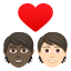 Эмодзи 🧑🏿‍❤️‍🧑🏻 JoyPixels